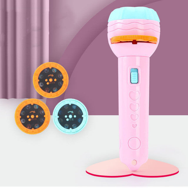cartoon projection flashlight toy arranged for display