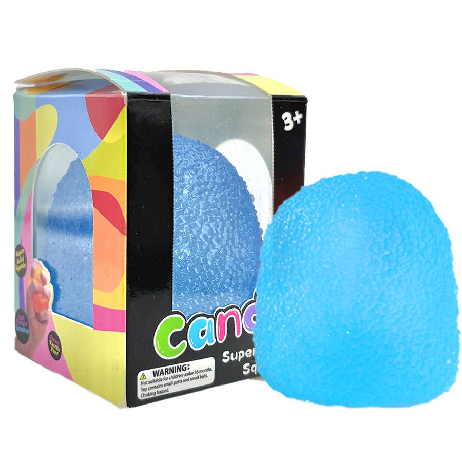 Jelly-Texture TPR Gumdrop Squishy Toy, Blue or Purple, Ages 3+