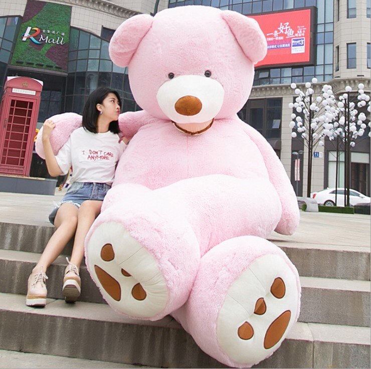 The giant teddy bear plush toy shown in detail