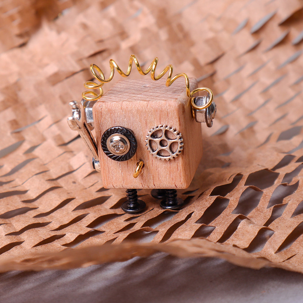 DIY Timberbot Kit – Build 2 Wooden Robots, Make Keychains & Necklace by Kitsville, image 9 of 11