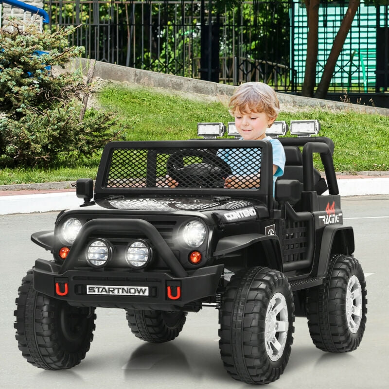 12V Kids Electric Ride On Truck with Remote Control and Operation Lever-Black