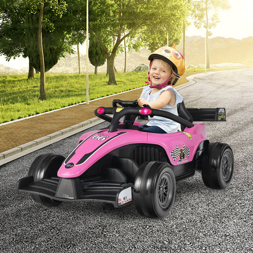 12V Formula Racing Ride-On with Remote — Pink