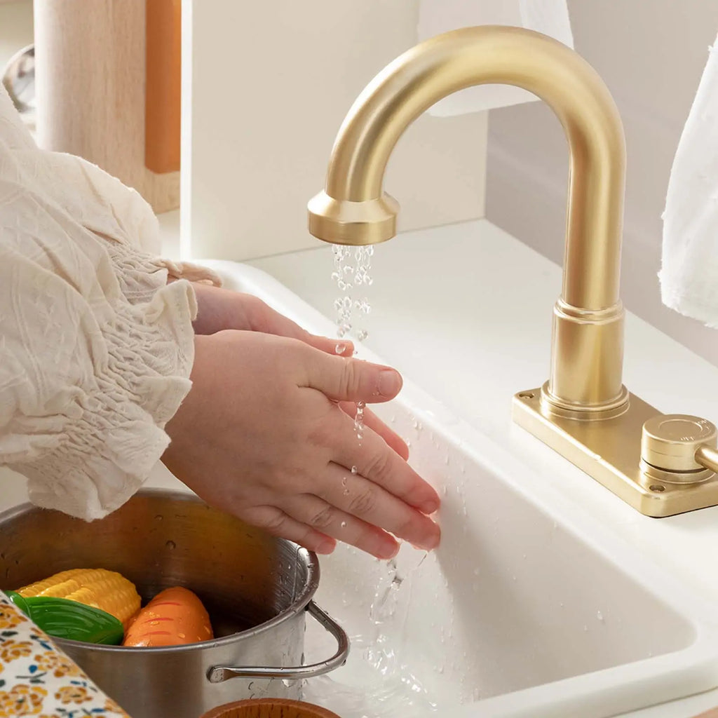 Tiny Land Play Kitchen with Running Water - Iconic Aqua Kitchen in Cream — product image 3 of 12