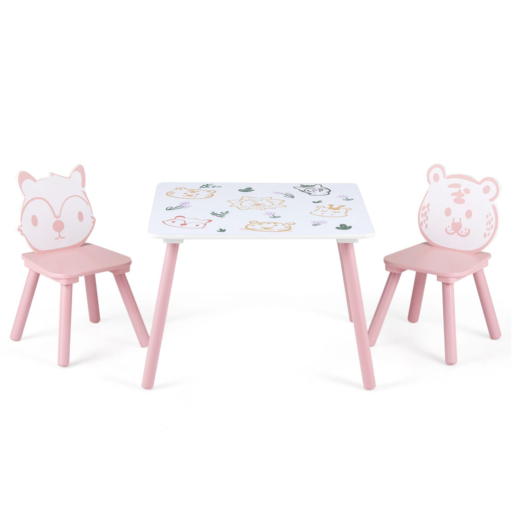 Animal Friends Kids Table & Chairs — 3 Pieces