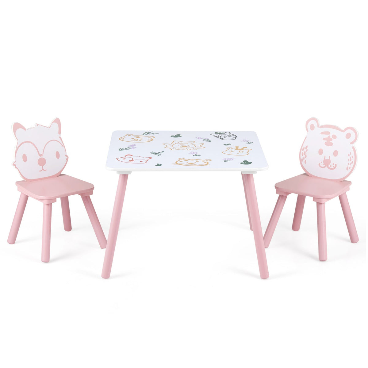 Animal Friends Kids Table & Chairs — 3 Pieces