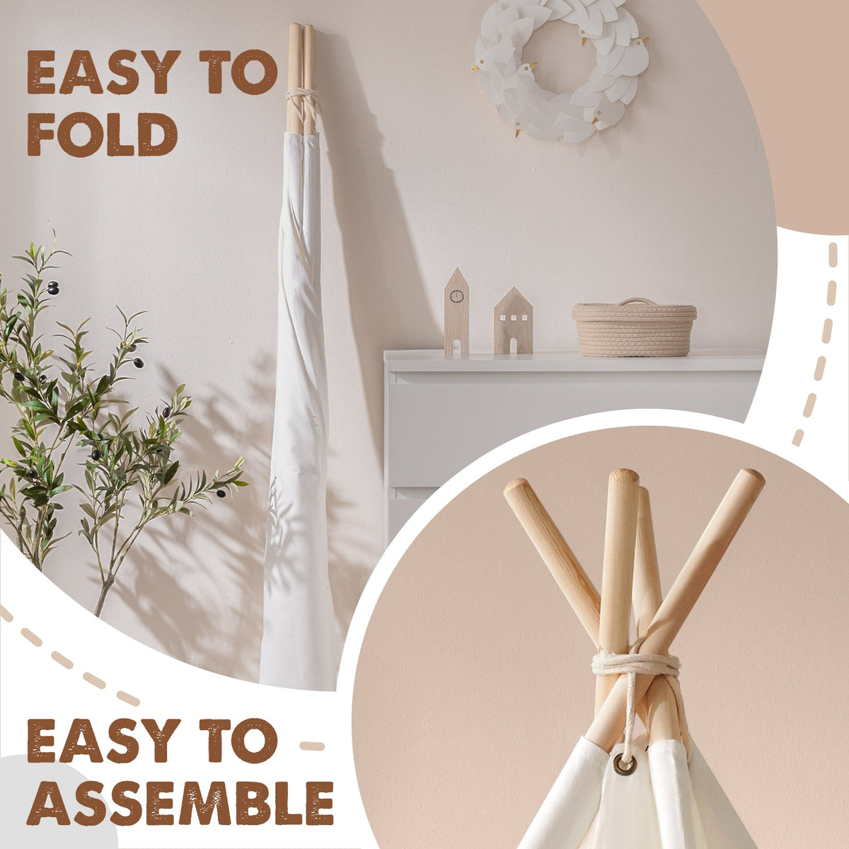 Tiny Land Teepee Tent for Kids with Mat – Indoor Play Tent with Floor Mat — product image 6 of 11