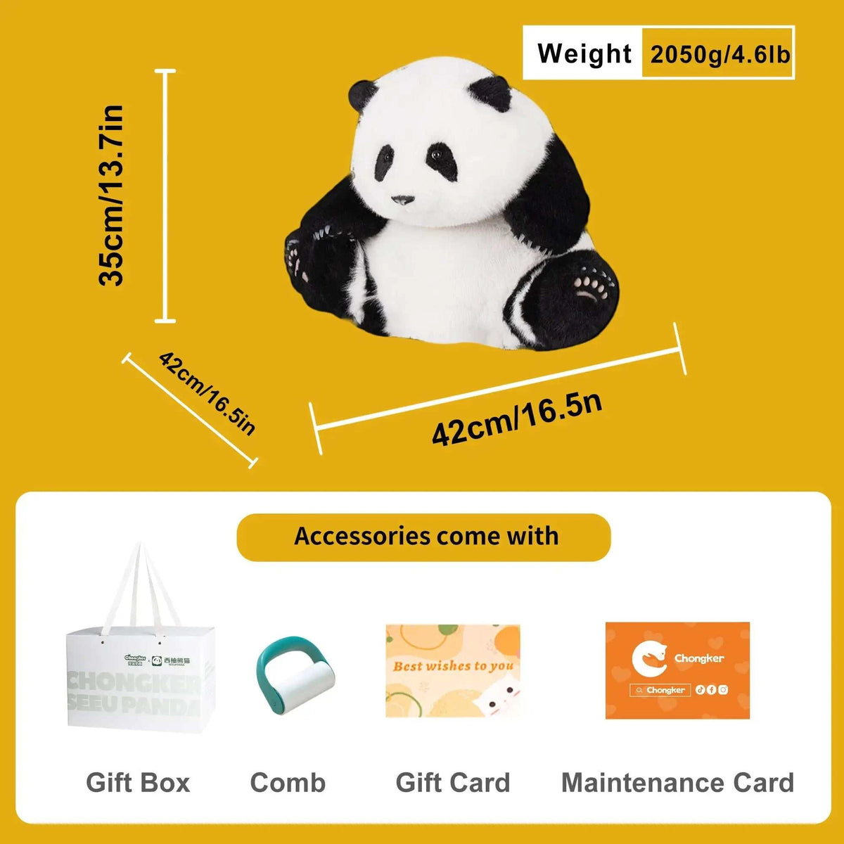 4.6lbs Panda Hehua Handcrafted Plush– Calm Companion Mindful Relax — product photo 5 of 10