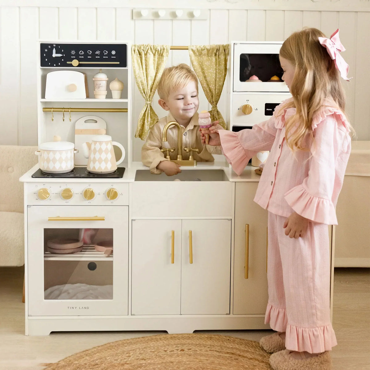 Tiny Land Iconic Wooden Play Kitchen – Cream Pretend Cooking Set for Kids — product image 8 of 8