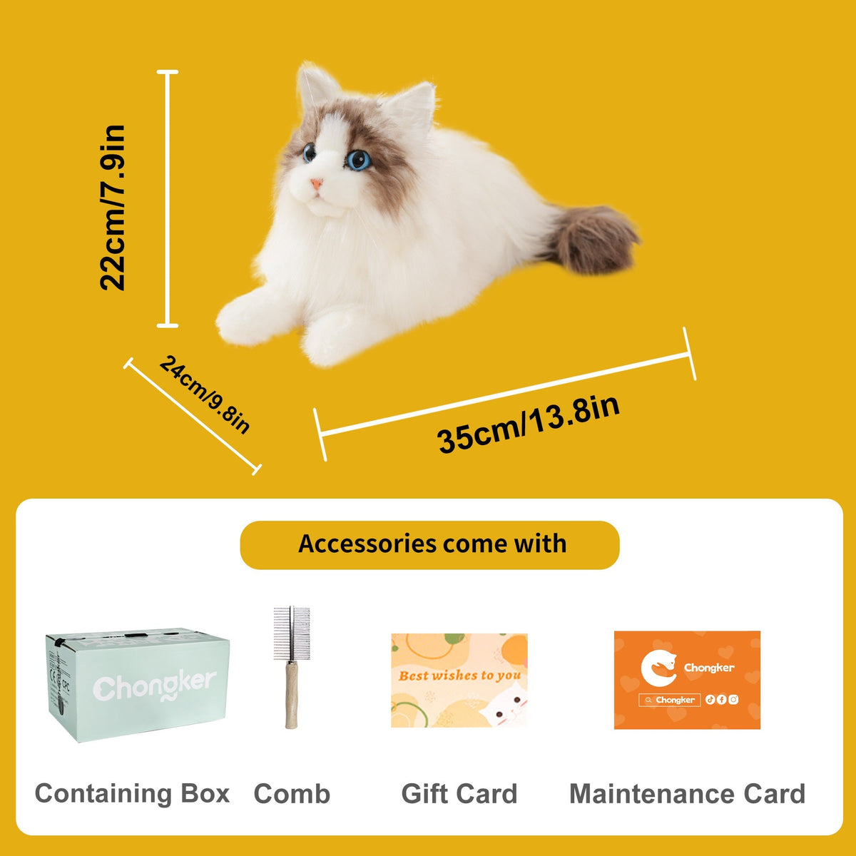 3 lb Ragdoll Weighted Plush – Weighted Cat Plush by Chongker, image 8 of 9