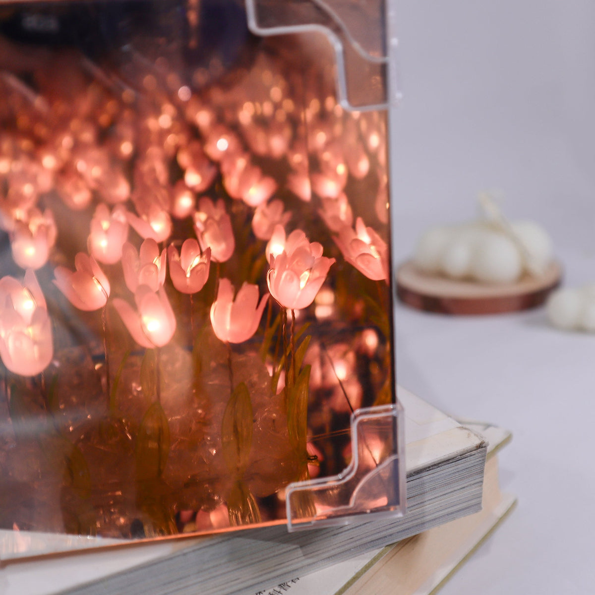 Tulip Mirror LED Night Light - Pink by Kitsville, image 10 of 10
