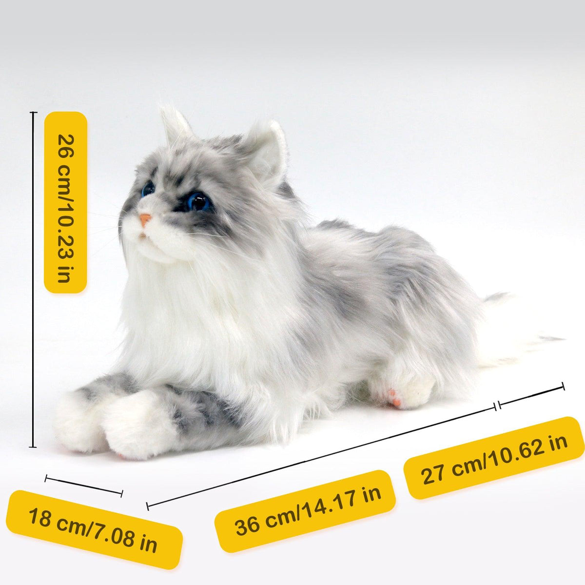 Blue-Eyed Gray Cat Weighted Plush – Handmade Plush by Chongker, image 2 of 4