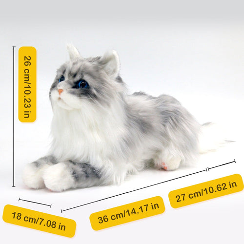 Blue-Eyed Gray Cat Weighted Plush – Handmade Plush by Chongker, image 2 of 4