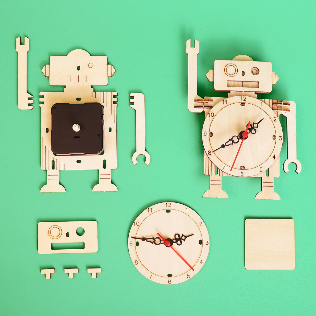 Robot Clock DIY STEM Kit by Kitsville, image 1 of 7
