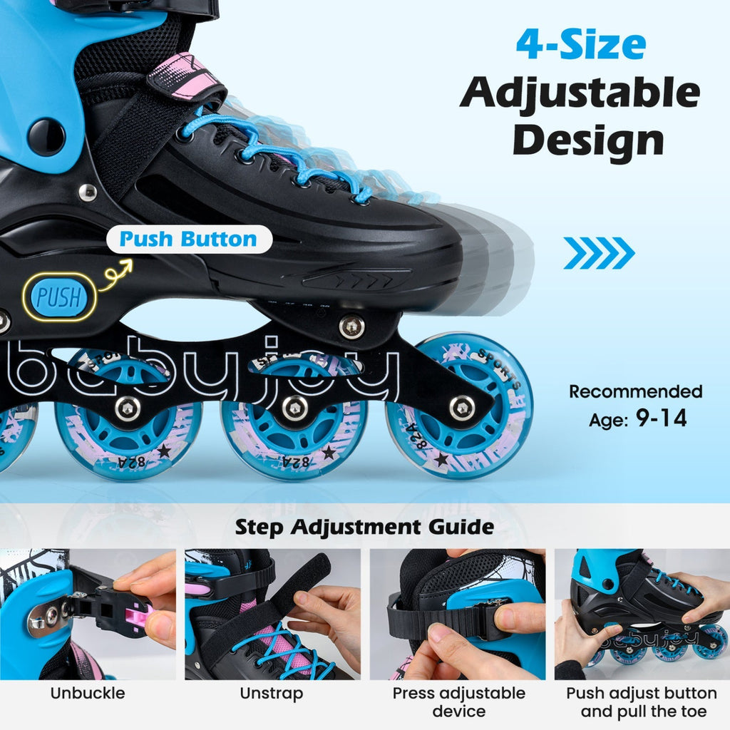 Twinkle Wheels Adjustable Inline Skates — Ages 9–14