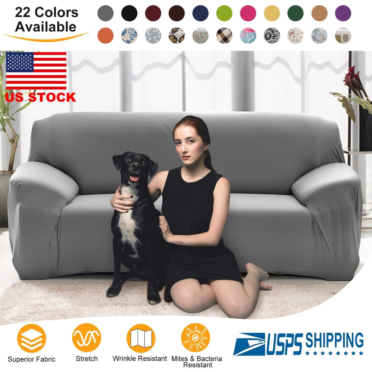 Patterned Stretch Sofa Slipcover
