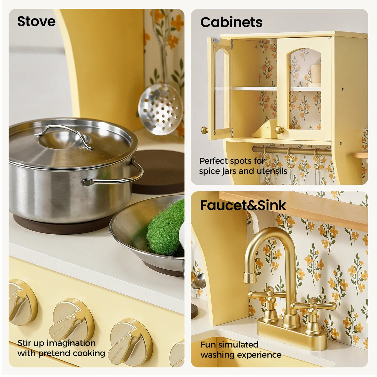Tiny Land Wooden Play Kitchen with Storage for Creative Toddlers — product image 29 of 33