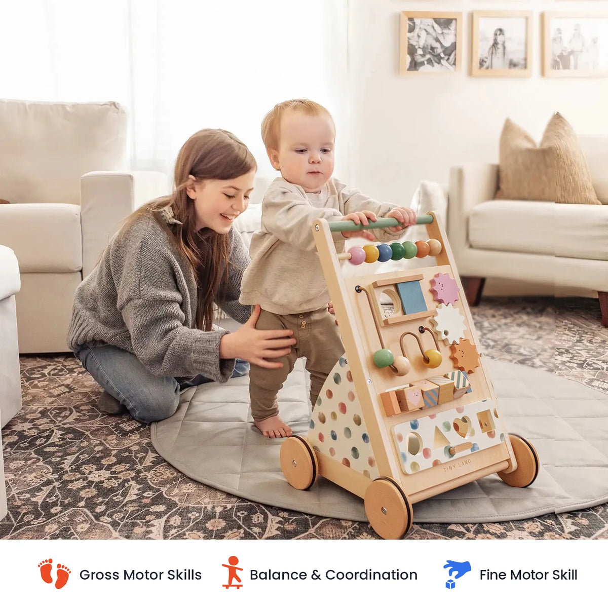 Tiny Land Versatile Natural Wooden Baby Walker — product image 2 of 7