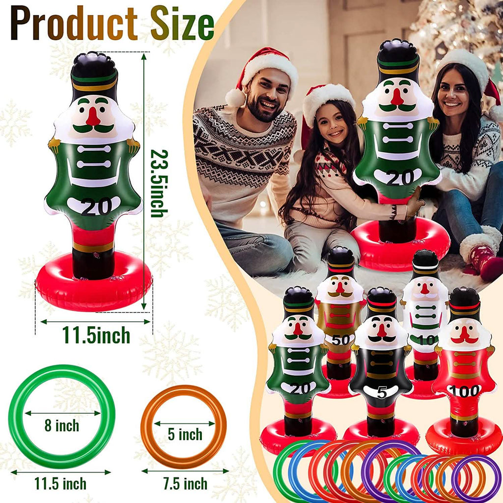 Product size chart showing the 23.5-inch nutcracker and two ring sizes.