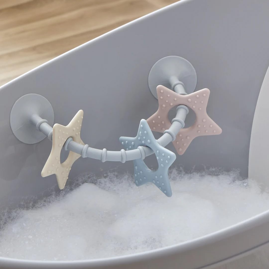 Stick 'n' Play Sensory Star Toy and Teether | For Baths, Highchairs and more