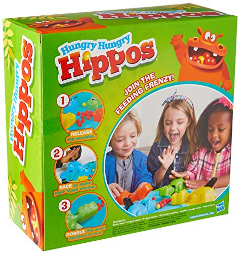 Marble-Chomping Hippos Family Board Game with 20 Marbles