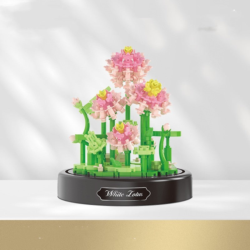 The flower bouquet building block set in playful arrangement