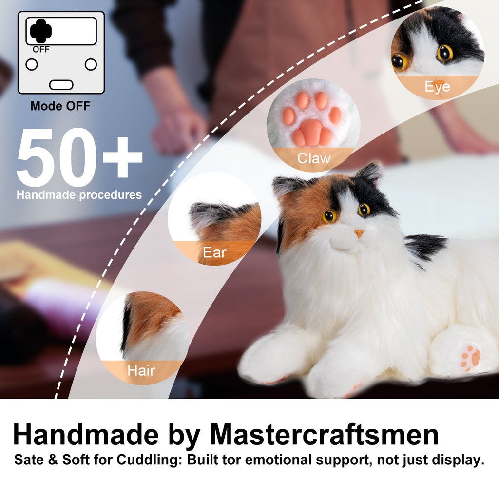 Breathing Calico Percy 2.0- Heartbeat Pur,Voice Robotic Cat by Chongker, image 5 of 19