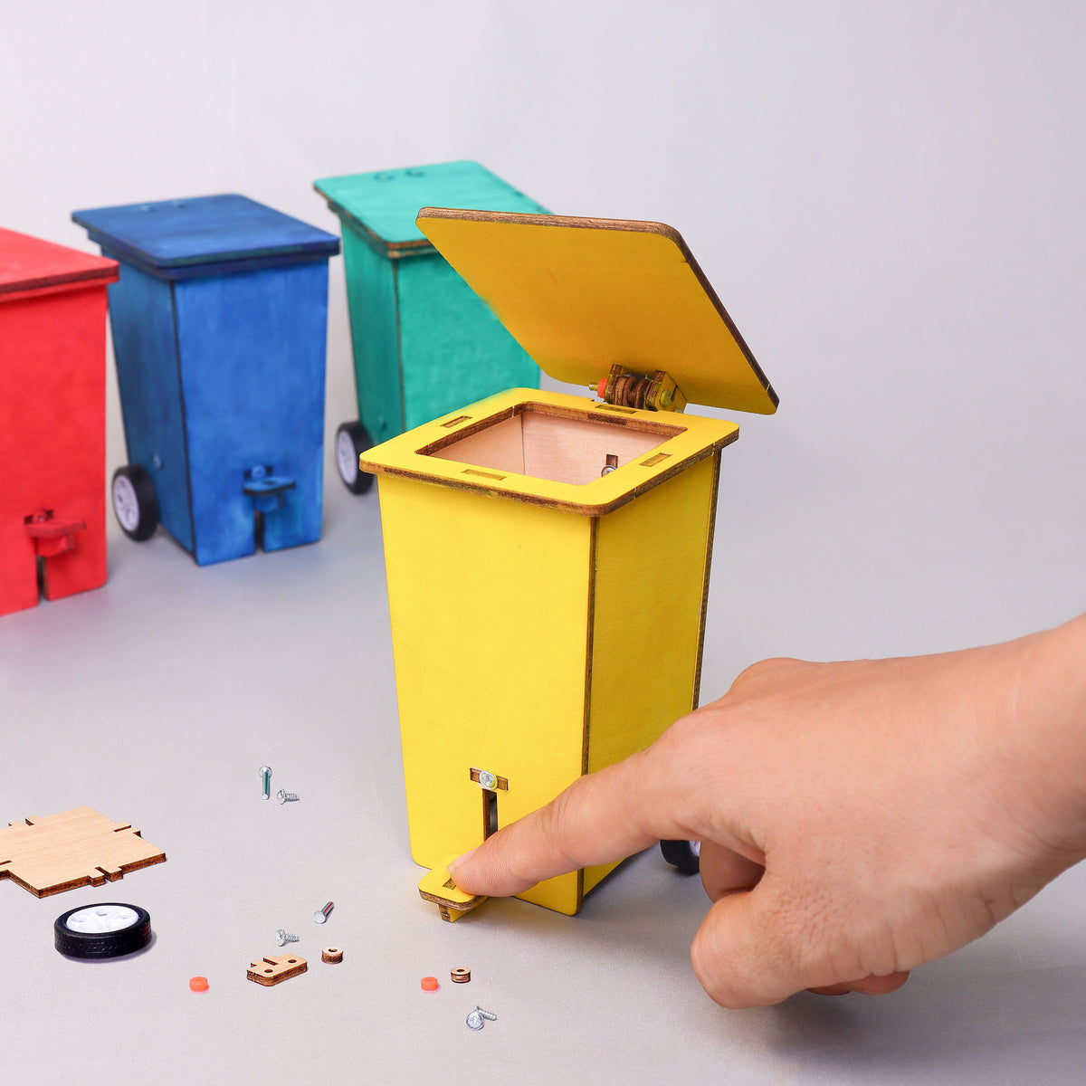 Build & Paint Mini Trash Cans (Set of 2) Craft Kit by Kitsville, image 1 of 7