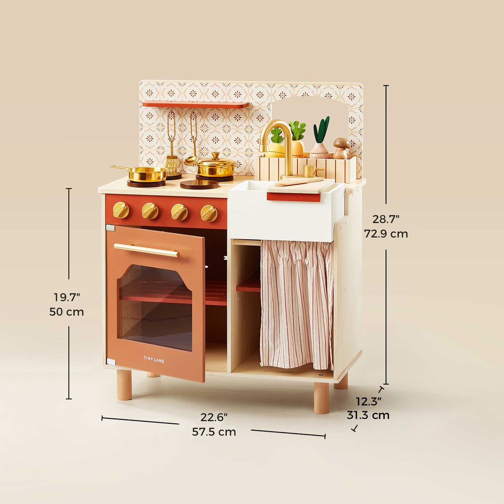Tiny Land Wooden Play Kitchen for Toddlers - Honey Kitchenette Pretend Cooking Set — product image 7 of 20
