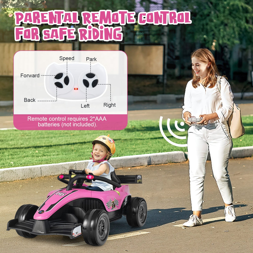 12V Formula Racing Ride-On with Remote — Pink