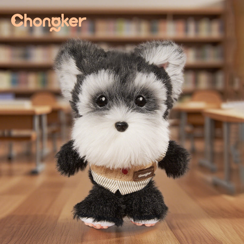 Gray Schnauzer Dog Charm – Plush Dog Bag Charm by Chongker, image 6 of 10