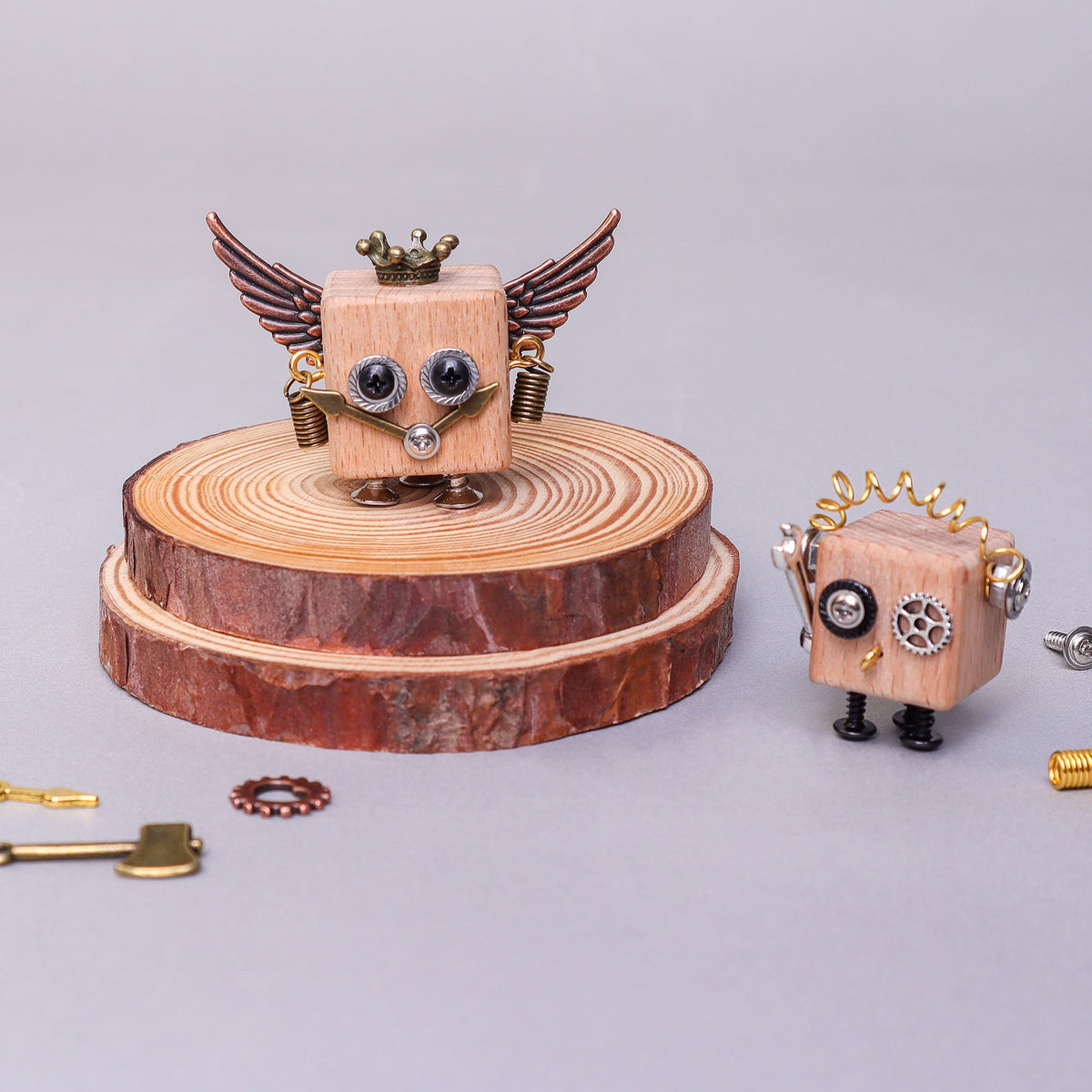 DIY Timberbot Kit – Build 2 Wooden Robots, Make Keychains & Necklace by Kitsville, image 7 of 11