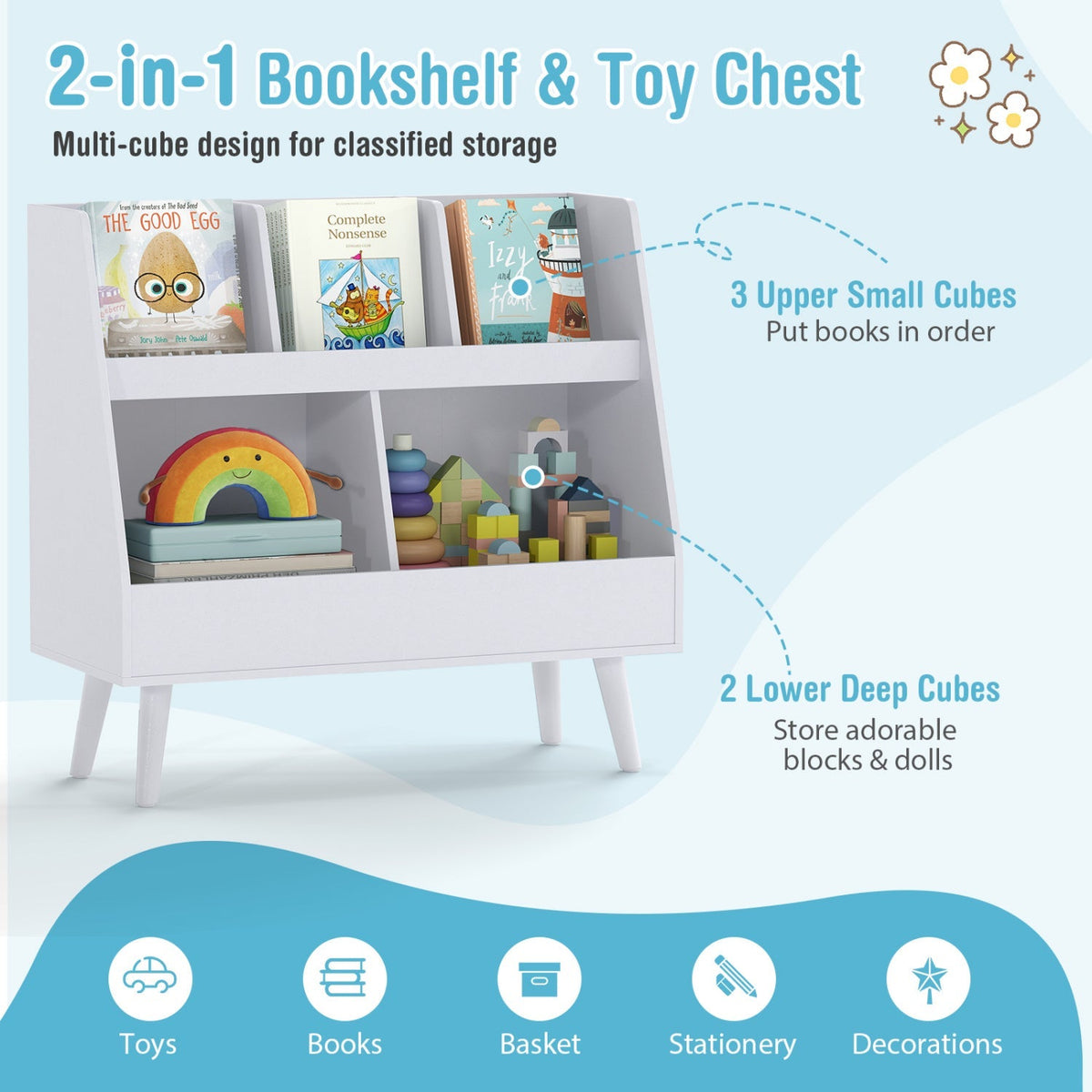 Storytime Five-Cube Bookshelf & Toy Organizer