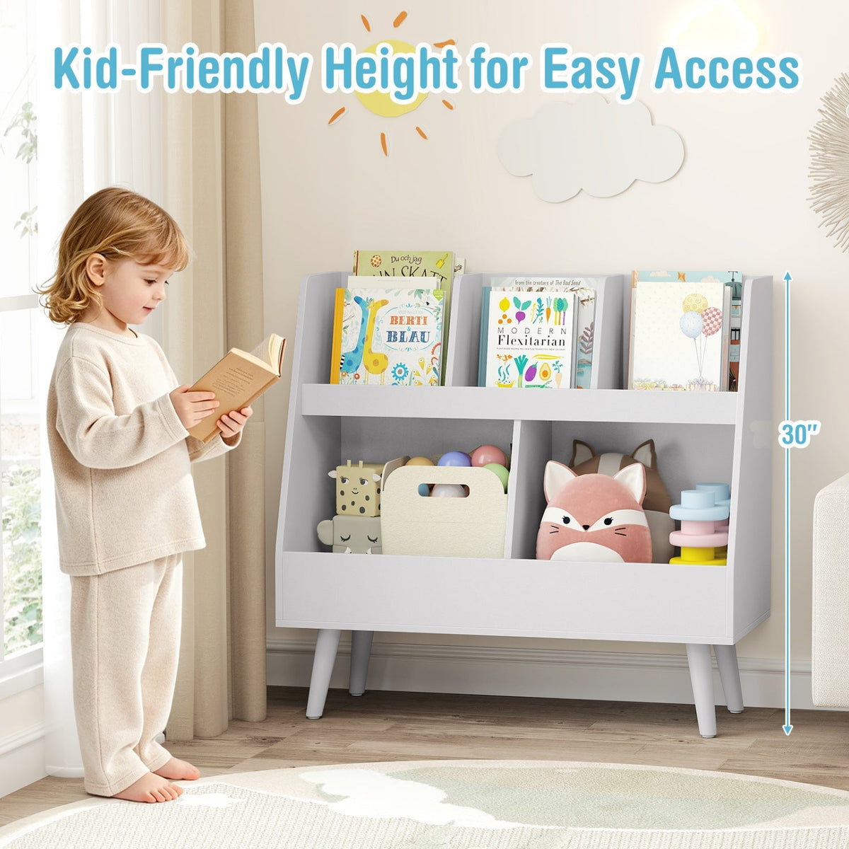 Storytime Five-Cube Bookshelf & Toy Organizer