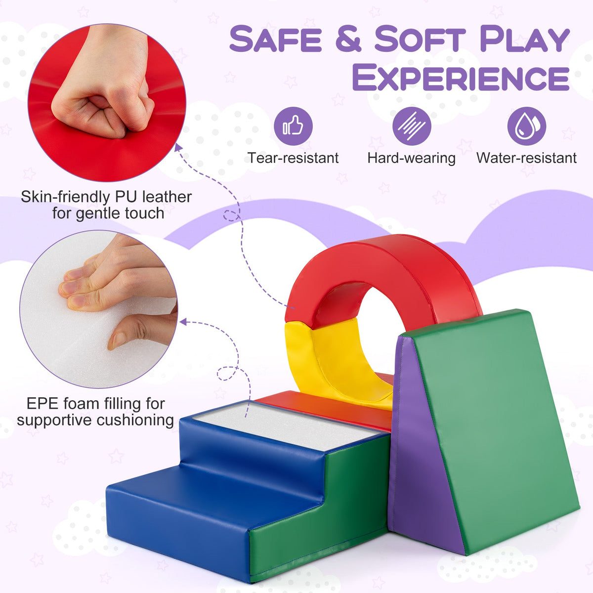 Rainbow Tumble Foam Climbing Set — 5 Pieces