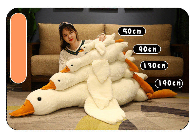 Another angle of the giant goose plush pillow