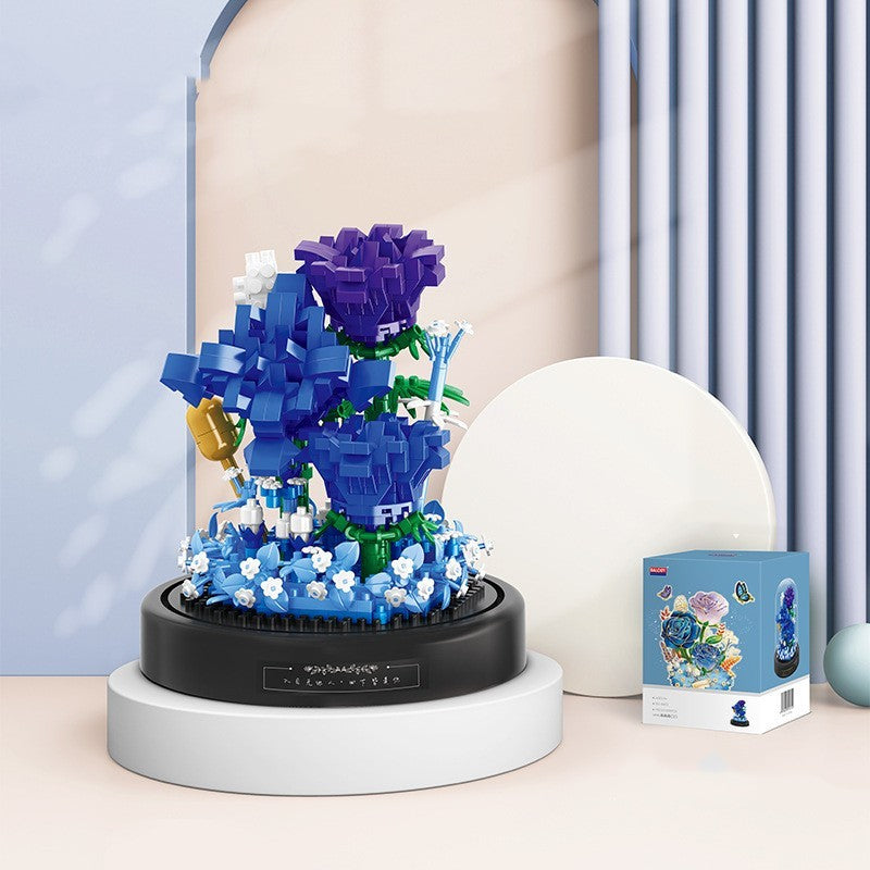 Detailed look at the flower bouquet building block set