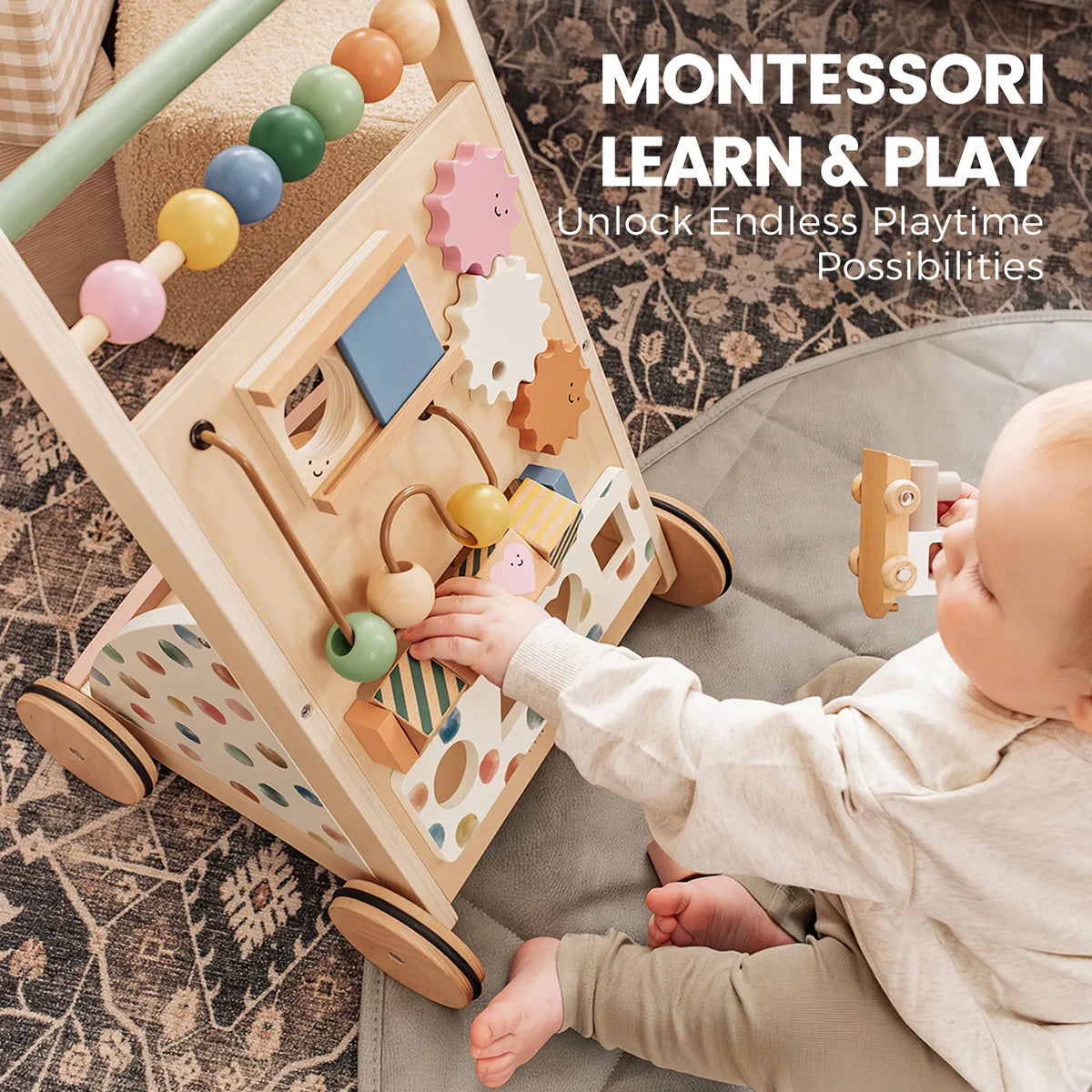 Tiny Land Versatile Natural Wooden Baby Walker — product image 3 of 7