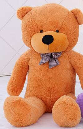 Side view of the unfilled giant teddy bear plush shell