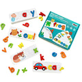 Montessori Wooden Alphabet Spelling Game, 52 Letters & 28 Cards