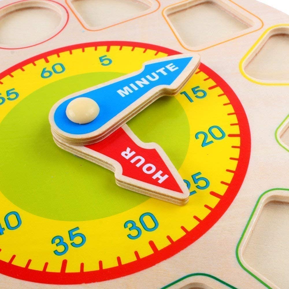 Wooden Shape-Sorting Learning Clock