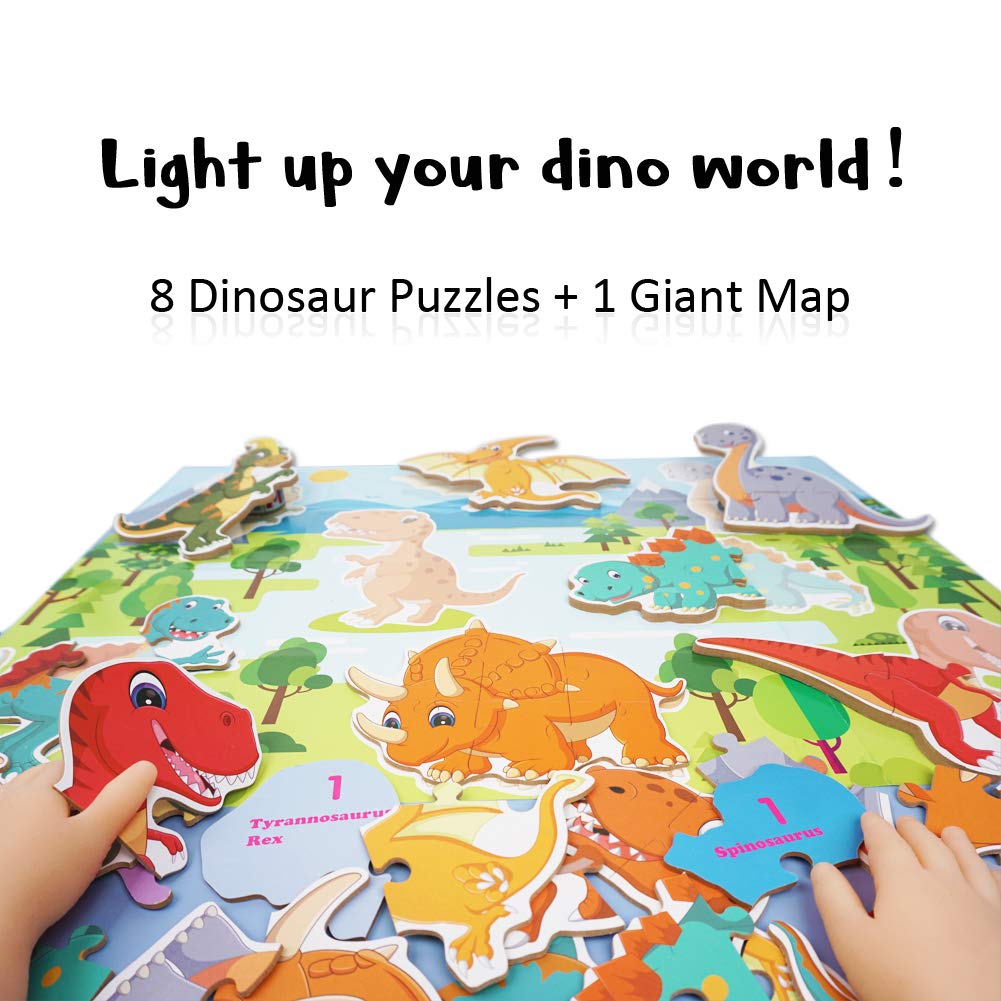 Wonderful Dinosaur 8 Floor Puzzles and Giant Map