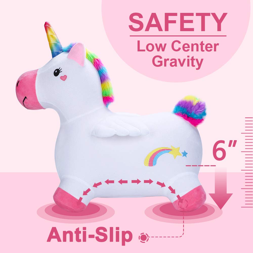 Inflatable Unicorn Hopper Ride-On Toy for Kids