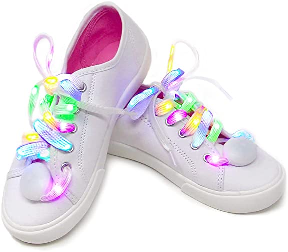4-Pair Set of 5-Color LED Flashing Shoe Laces, 45 Inches