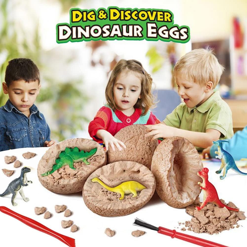 Dinosaur Egg Excavation Kit with 12 Dig Eggs & Mini Dinosaurs - product photo