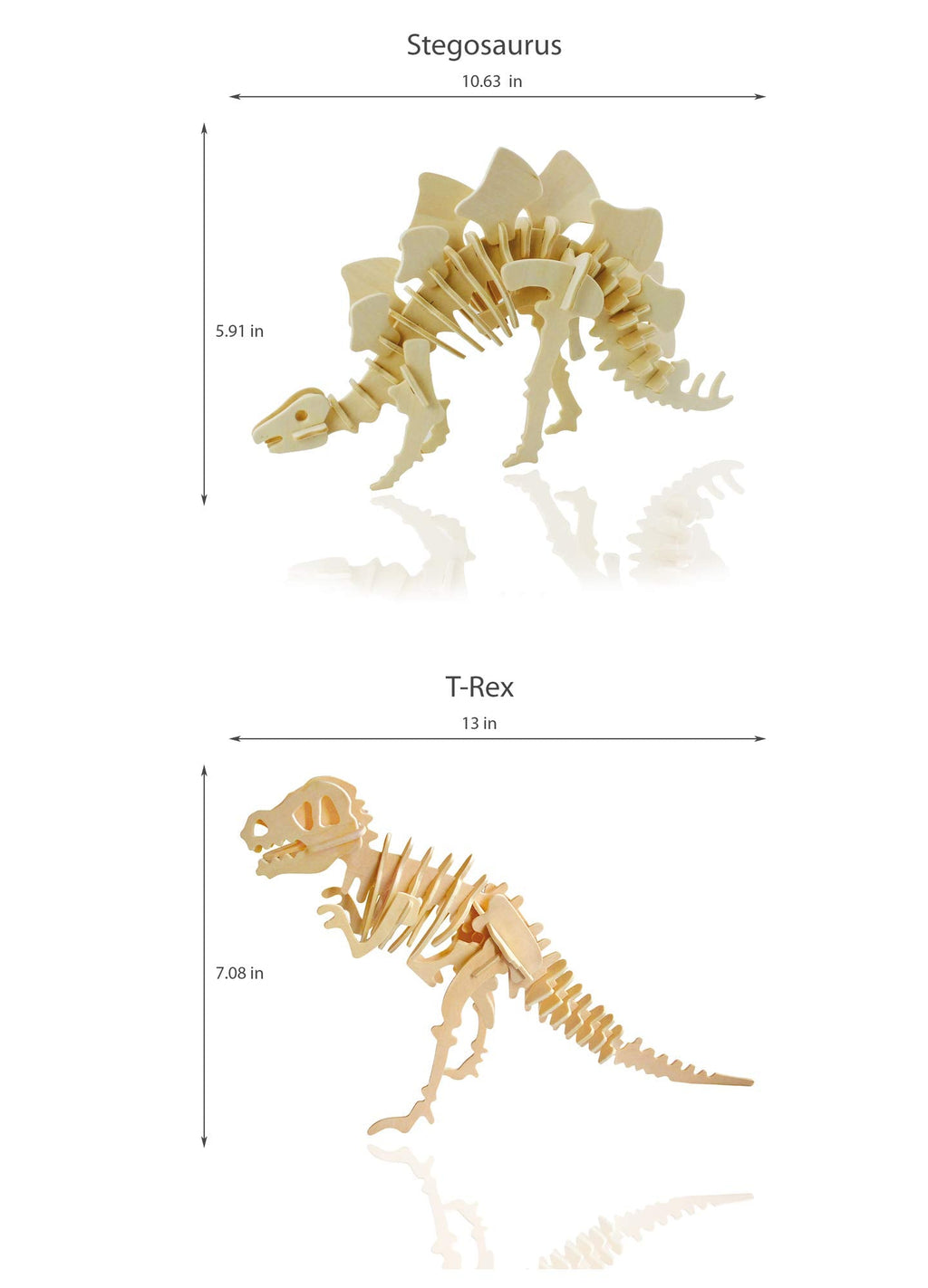 3D Wooden Dinosaurs Bundle Pack Puzzle