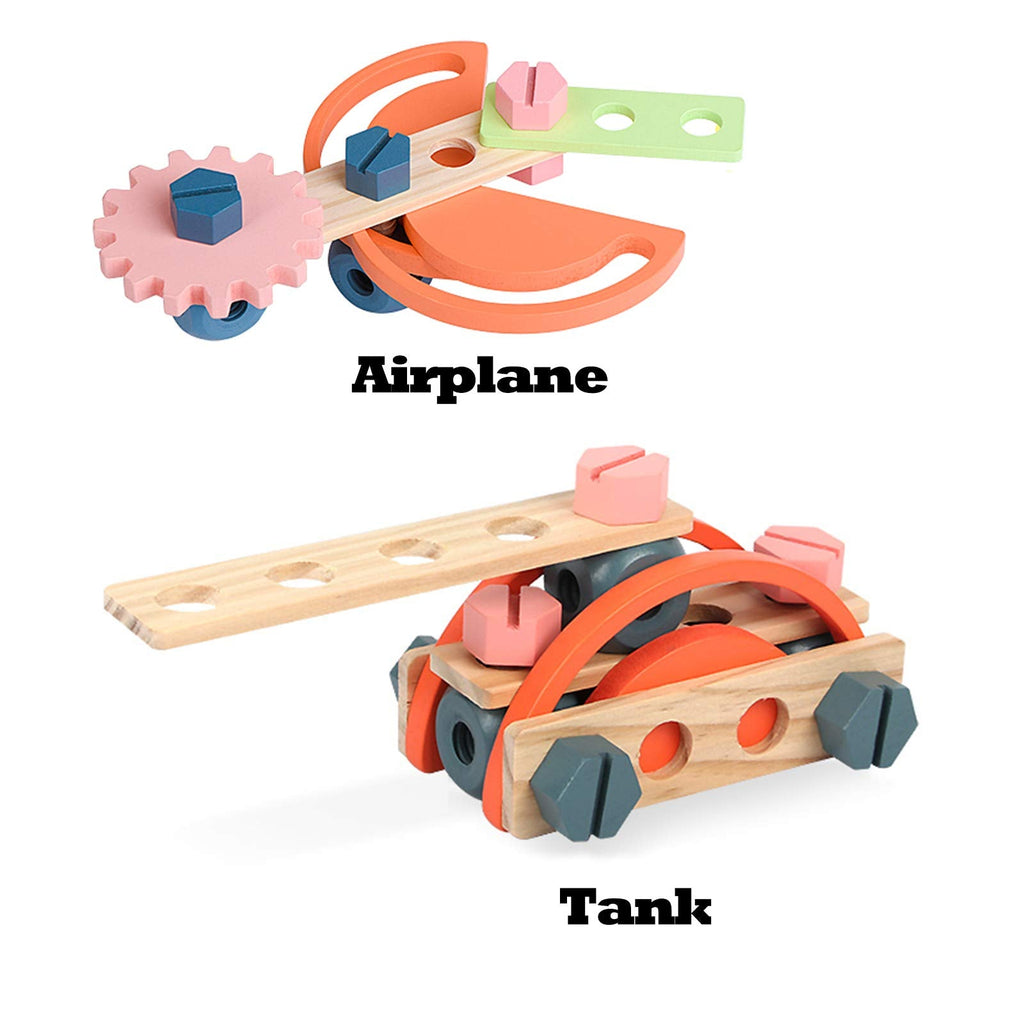 Wooden Kids Tool Workbench with Pretend Tools & Building Parts