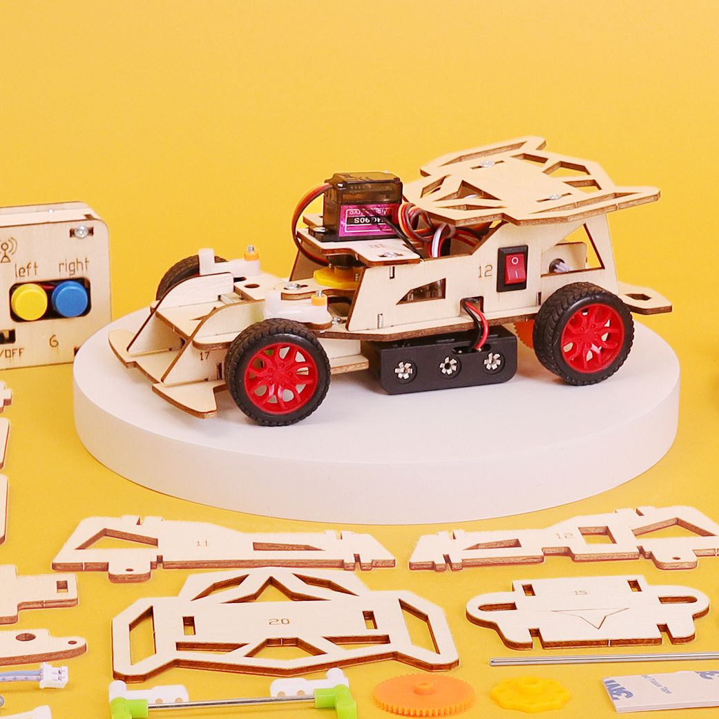 Steering Remote-Controlled Car DIY STEM Kit by Kitsville, image 1 of 11