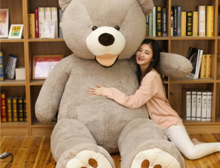 Close-up view of the giant teddy bear plush toy