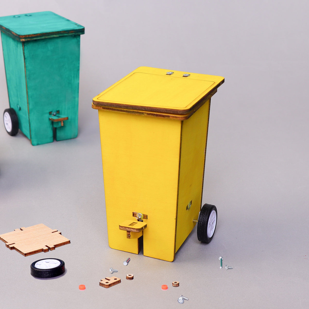Build & Paint Mini Trash Cans (Set of 2) Craft Kit by Kitsville, image 7 of 7