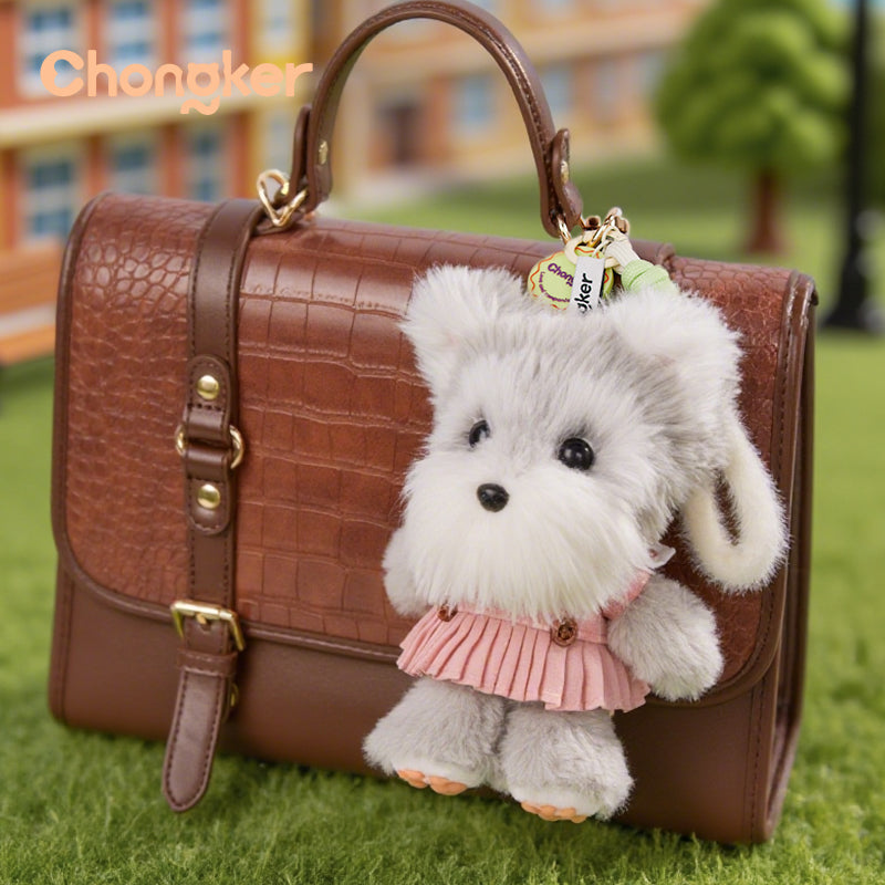 Gray Schnauzer Dog Charm – Plush Dog Bag Charm by Chongker, image 7 of 10